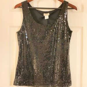 Too Mi Boutique Black Sequined Top -  EUC
